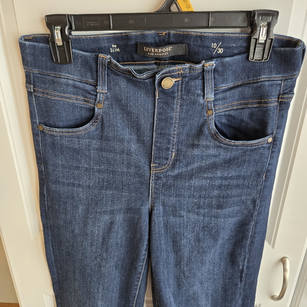 Liverpool Dark Blue Straight Leg Jeans - Picture 3 of 6